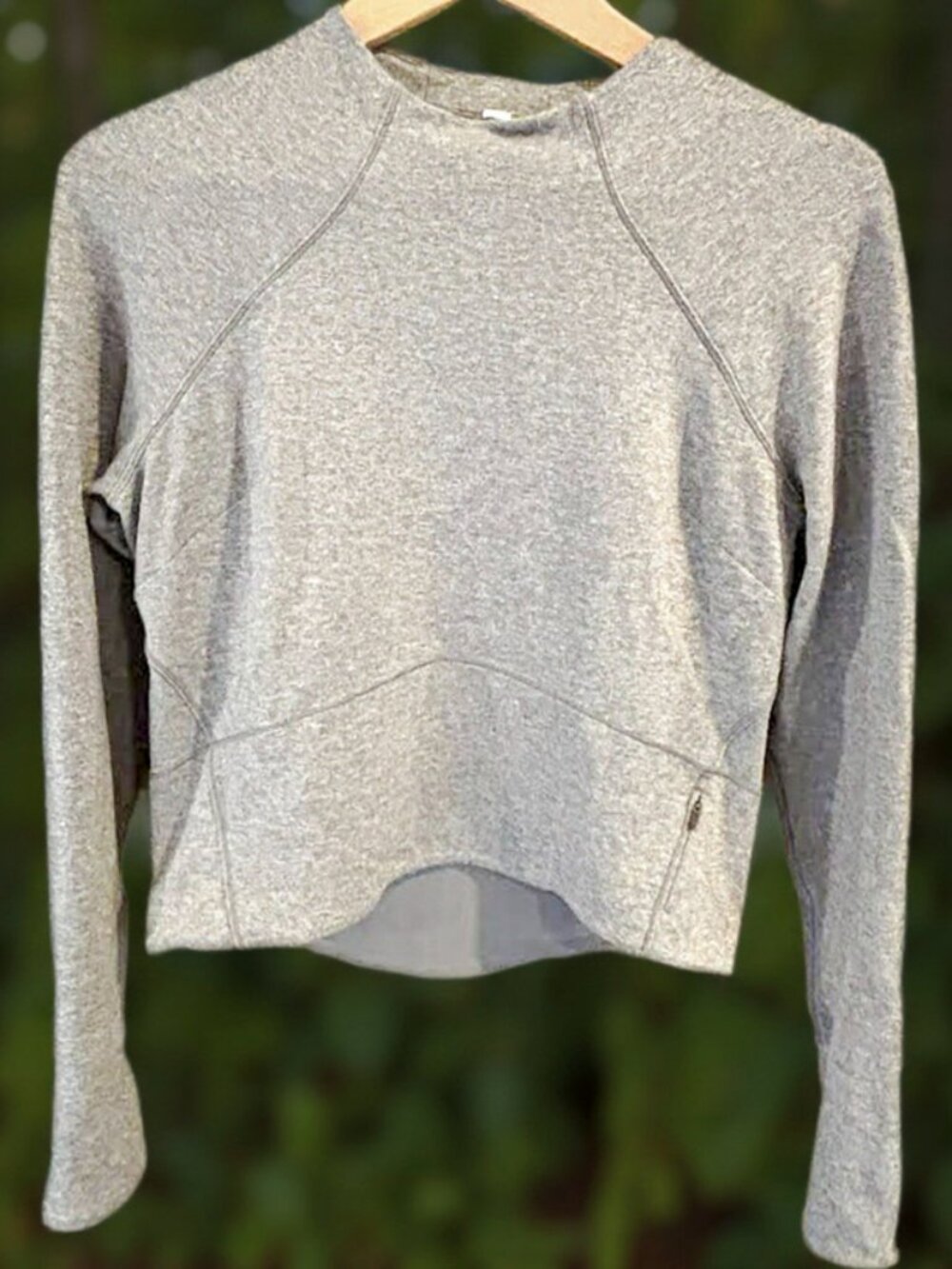 Lululemon Hill and Valley Mock Neck Heathered Slate Pullover Sweater Sz 4